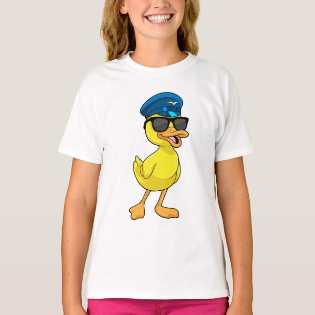 Camiseta Pato como piloto con gorra piloto (Anverso)