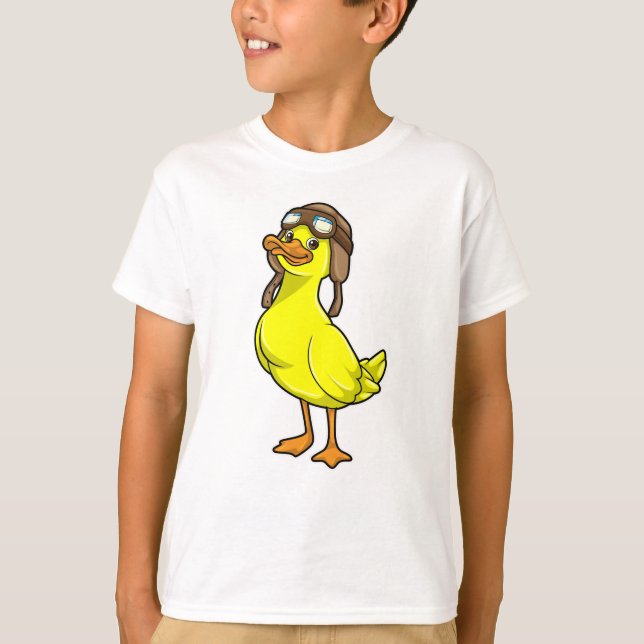 Camiseta Pato como piloto con tapón y gafas (Anverso)