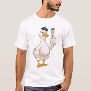 Camiseta Pato como pintador con pincel de pintura