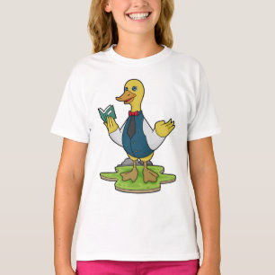 Camiseta Pato como profesor con libro