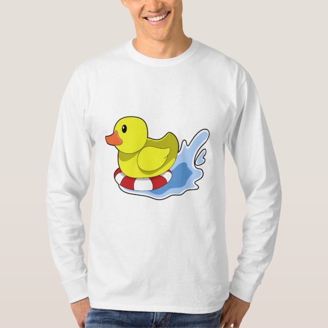 Camiseta Pato con anillo de natación en el agua.PNG (Anverso)