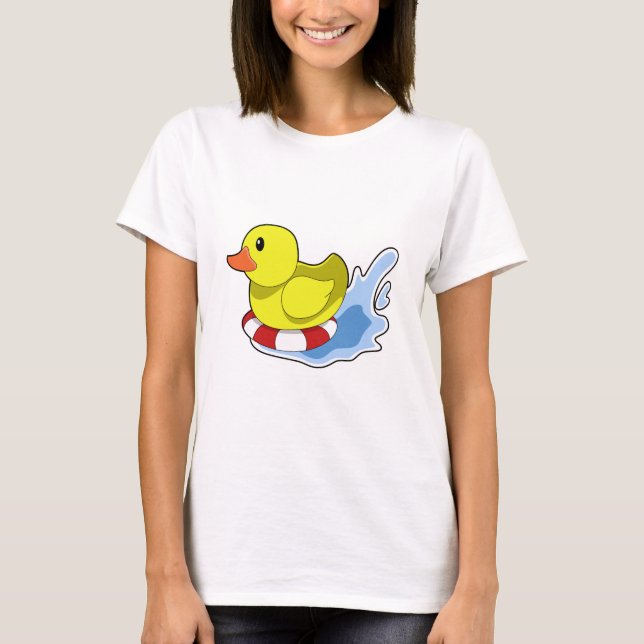 Camiseta Pato con anillo de natación en el agua.PNG (Anverso)