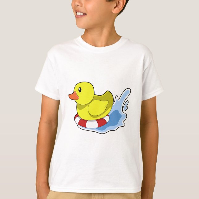 Camiseta Pato con anillo de natación en el agua.PNG (Anverso)