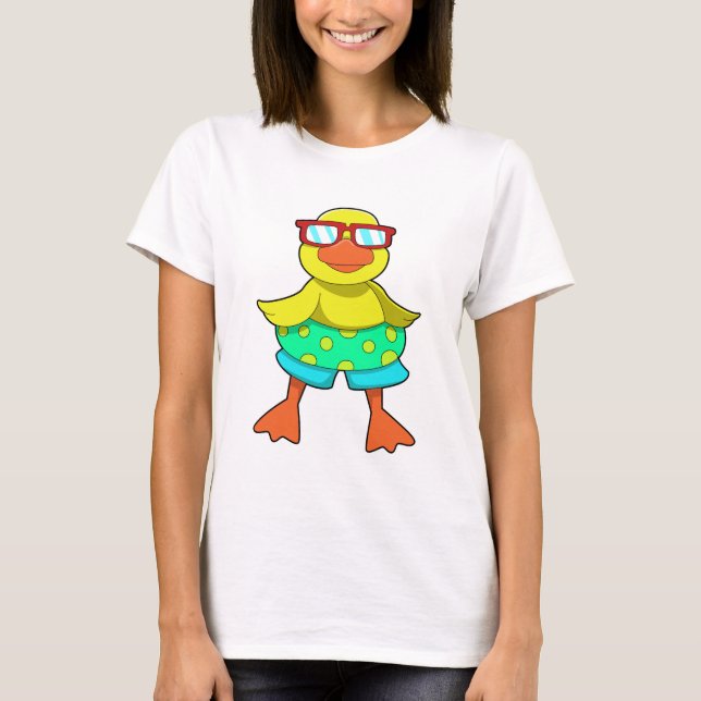 Camiseta Pato con anillo de natación y gafas de sol (Anverso)