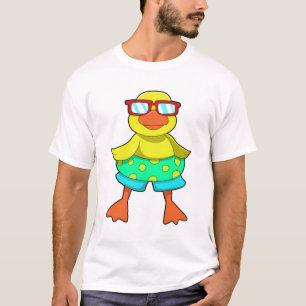 Camiseta Pato con anillo de natación y gafas de sol