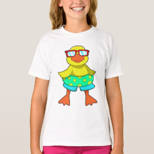 Camiseta Pato con anillo de natación y gafas de sol