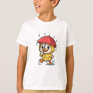 Camiseta Pato con impermeable salpicando charcos niños