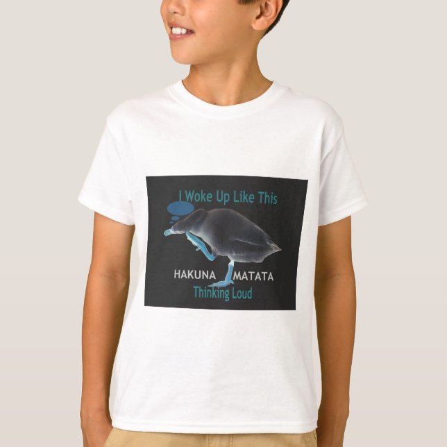 Camiseta Pato con me desperté así y Hakuna Matata texto (Anverso)