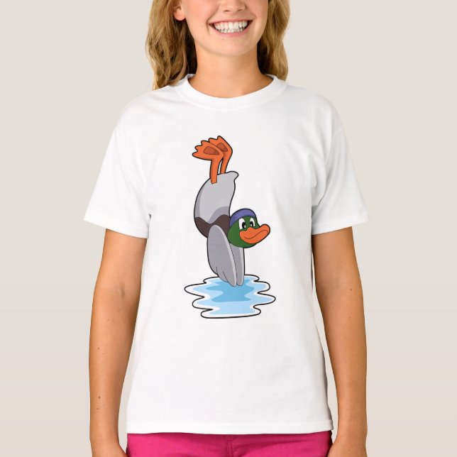 Camiseta Pato con soporte de mano en agua.PNG (Anverso)