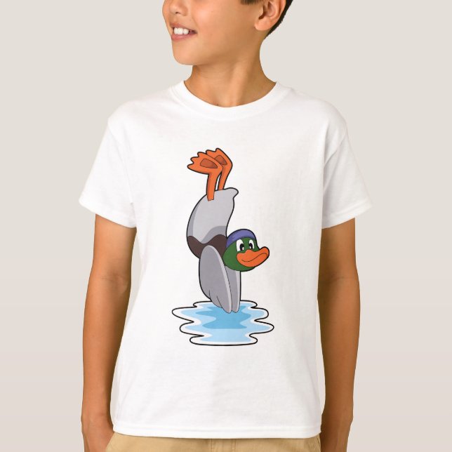Camiseta Pato con soporte de mano en agua.PNG (Anverso)