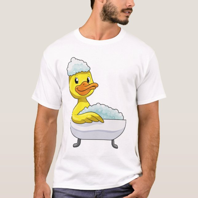 Camiseta Pato de baño con bañera y espuma (Anverso)