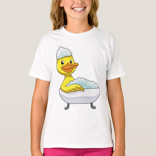Camiseta Pato de baño con bañera y espuma (Anverso)