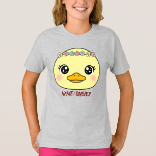Camiseta Pato de bebé lindo con corona de flores
