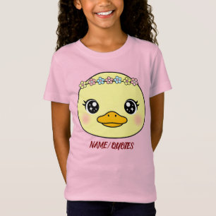 Camiseta Pato de bebé lindo con corona de flores