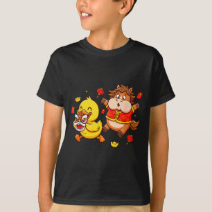 Camiseta Pato de caballo chino divertido año nuevo feliz pa