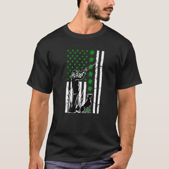 Camiseta Pato De Caza Con Pato De Pistola St Patricks Day H (Anverso)