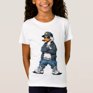 Camiseta Pato de dibujos animados con cadenas de oro y suda