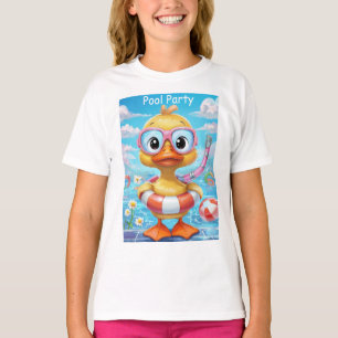 Camiseta Pato de Fiesta de piscina personalizado con tubo d