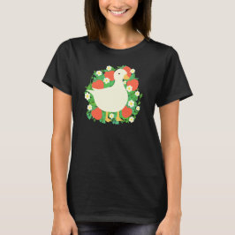 Camiseta Pato de gasa de fresa floral