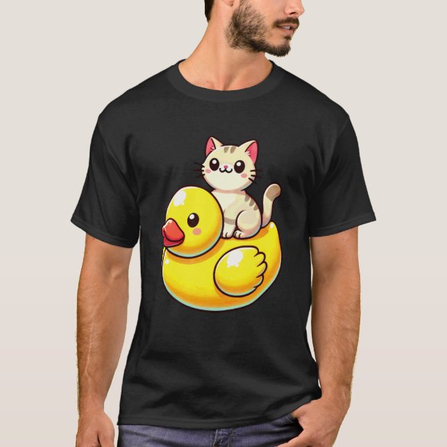 Camiseta Pato de goma de gato lindo (Anverso)