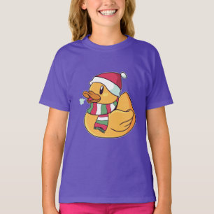Camiseta Pato de goma de Navidad Sombrero de Santa Regalo p