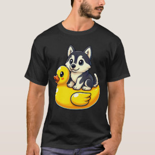 Camiseta Pato de goma de perro husky siberiano lindo