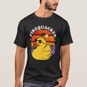 Camiseta Pato de goma de petardo 4 de julio fuego patriótic