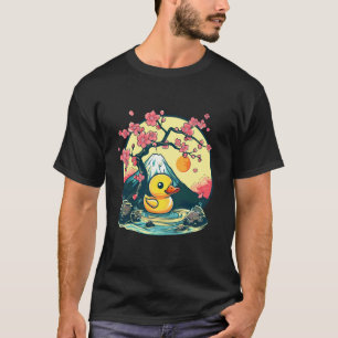 Camiseta Pato de goma divertido árbol de sakura Monte Fuji 