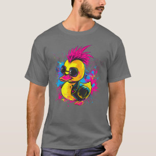 Camiseta Pato de goma Punk Rock Acuarela Patito de goma D