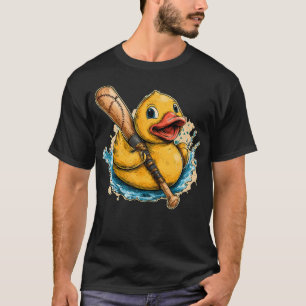 Camiseta Pato de goma riendo con disfraz de bate de béisbol