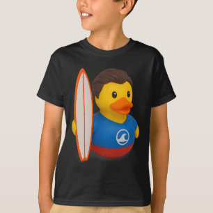 Camiseta Pato de goma surfista sosteniendo tabla de surf ho