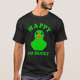 Camiseta Pato de goma verde Feliz Go Ducky Pun St Patricks 