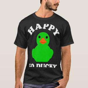 Camiseta Pato de goma verde Feliz Go Ducky Pun St Patricks 