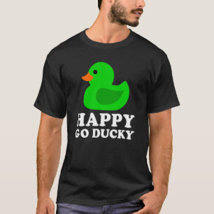 Camiseta Pato de goma verde lindo Lucky Go Ducky Pun 1