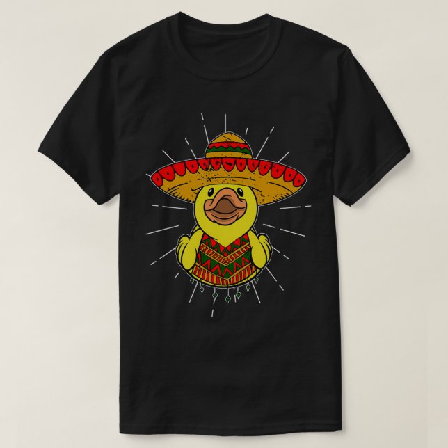 Camiseta Pato de México con Sombrero y Poncho (Diseño del anverso)