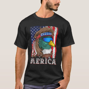 Camiseta Pato de pato mallard holandés bandera estadouniden