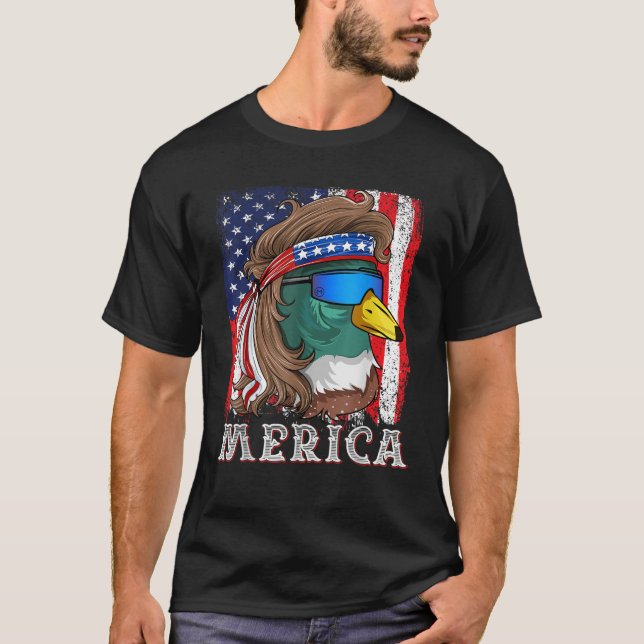 Camiseta Pato de pato mallard holandés bandera estadouniden (Anverso)