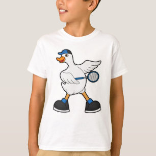 Camiseta Pato de tenis con raqueta de tenis y gorra