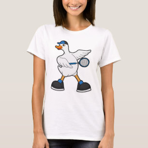 Camiseta Pato de tenis con raqueta de tenis y gorra