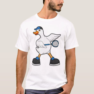 Camiseta Pato de tenis con raqueta de tenis y gorra