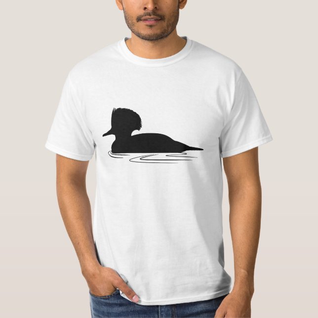 Camiseta Pato del pollo de agua en silueta (Anverso)