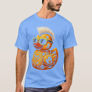 Camiseta Pato divertido tatuado punk mohawk pato de goma ho