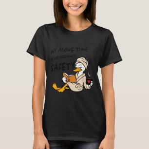 Camiseta Pato divertido tiempo a solas seguridad introverti