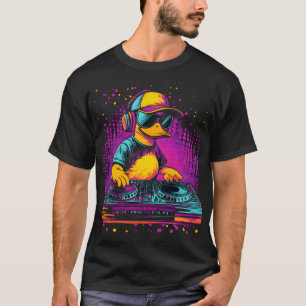 Camiseta Pato DJ con audífonos - Vibes Fiesta Neon Glitch