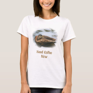 Camiseta Pato Dormilón Necesita Café Ahora Divertido