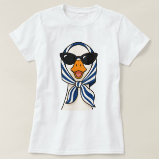 Camiseta Pato Elegante Lindo Que Lleva Gafas de Sol y Bufan
