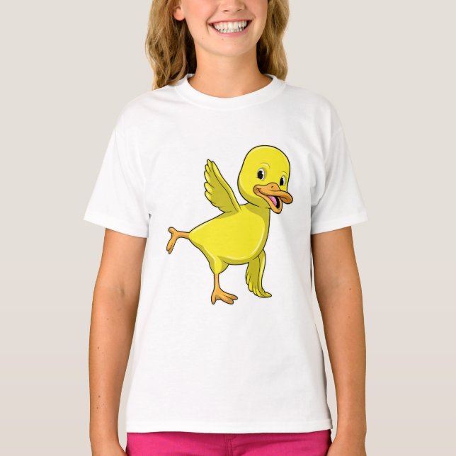 Camiseta Pato en ejercicio de Stretching de Yoga (Anverso)