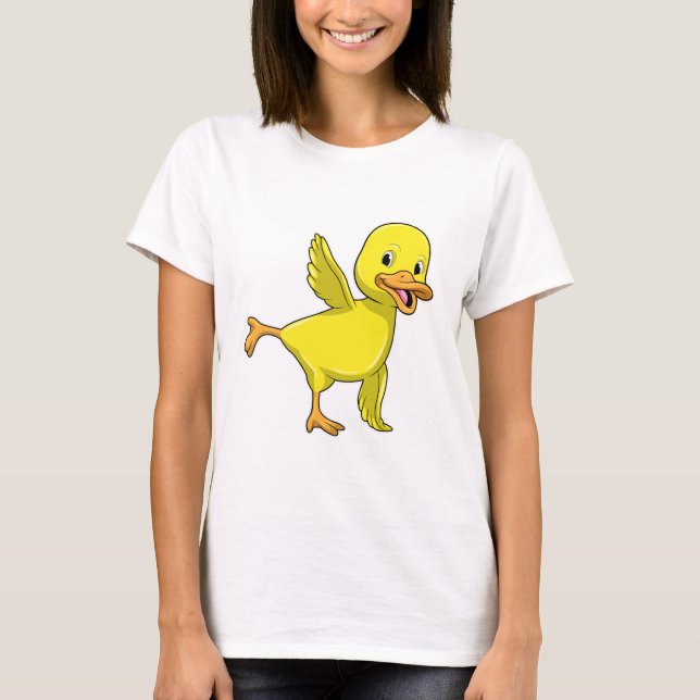 Camiseta Pato en ejercicio de Stretching de Yoga (Anverso)