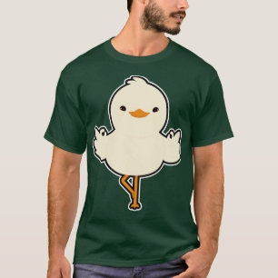 Camiseta Pato en ejercicios de Stretching de Yoga en pie