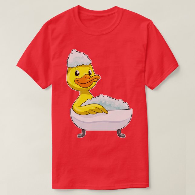 Camiseta Pato En El Baño Con Espuma De Bañera (Diseño del anverso)